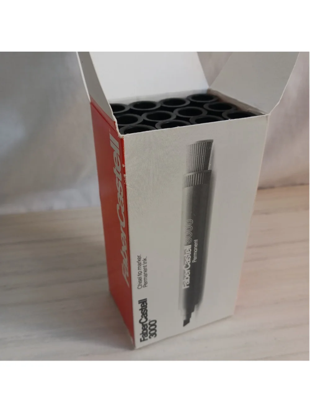 Faber Castell Black Marker 3000 - 1 Dozen Chisel tip Permanent Ink 64291